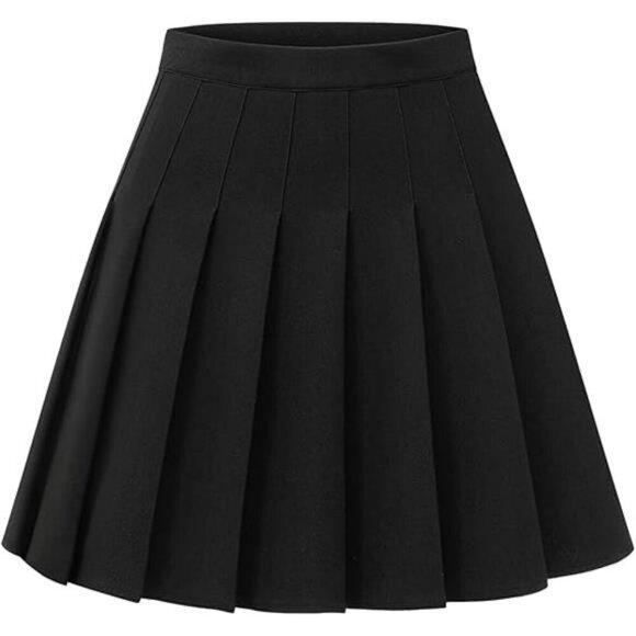 Womens Pleated Mini Skirt High Waist A Line Stretchy School Uniform Skirt - Picture 7 of 7